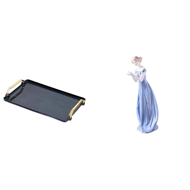 Elegante bandeja organizadora de mesa de cerámica con forma de dama, ideal para hogares y hoteles. Perfecta para servir pasteles, aperitivos, café o t
