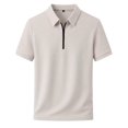 thumbnail image 2 of Mens Golf Shirt Quick Dry Stretch Zip Short Sleeve Polo Shirt, 2 of 6