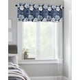 thumbnail image 4 of Kitchen Cafe Valance Curtain for Small Windows,Dark Blue White Blossom Flowers Rod Pocket Short Valances Pastoral Garden Floral Art Window Treatment Panel for Living Room/Bedroom/Bathroom,42x18in, 4 of 9