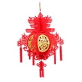 thumbnail image 2 of Tnobhg 2Pcs Chinese New Year Lantern Pendant with Blessing Words Year of Dragon Good Fortune Scene Layout Ornament Felt Fabric Red Lantern Holiday Party Home Decoration, 2 of 8