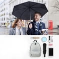 thumbnail image 5 of Umbrella, classic, windproof, automatic, foldable, compact, with one button, automatic opening and closing, black, 5 of 5