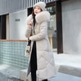 thumbnail image 4 of Abrigo de invierno para mujer, abrigo largo y grueso, chaqueta acolchada de algodón para mujer, 4 of 6