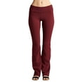 thumbnail image 2 of Women & Juniors Active Workout Fitness Stretch Comfy Lounge Flare Fit Yoga Pants (DEEP WINE , S), 2 of 2