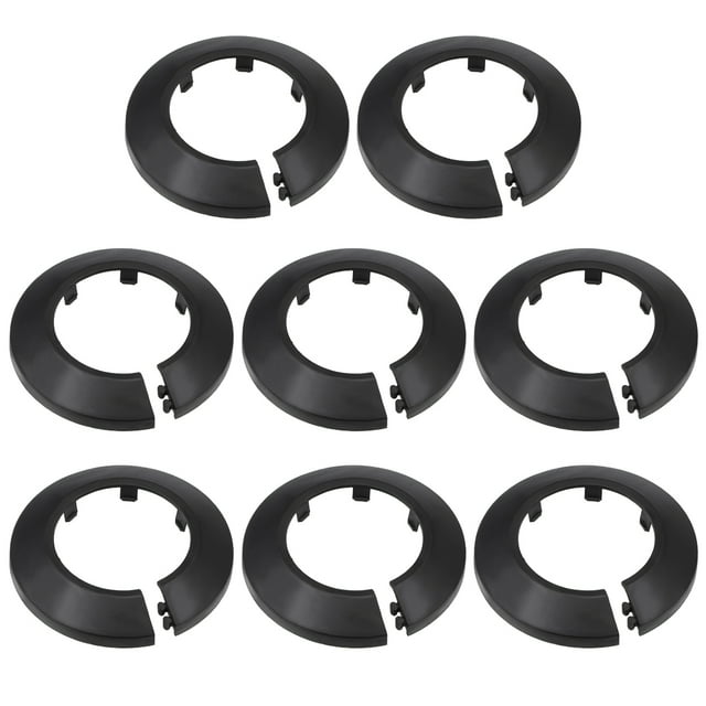 Uxcell 50-51mm Cubierta de Tubo de Agua de Plástico PP Negro Decoración 8 Paquete