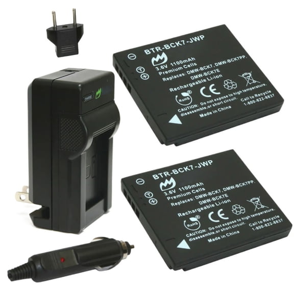 Replacement for Panasonic Lumix DMC-TS25 Battery (2-Pack, 1100mAh) and Charger
