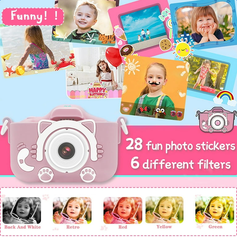 WOORNIGOJIN Dual Lens Kids Camera, 1080p HD, 3-12 Years