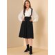 thumbnail image 3 of INSPIRE CHIC Vestido General De Cintura Elástica Con Tirantes Y Tirantes Para Mujer Negro S, 3 of 6