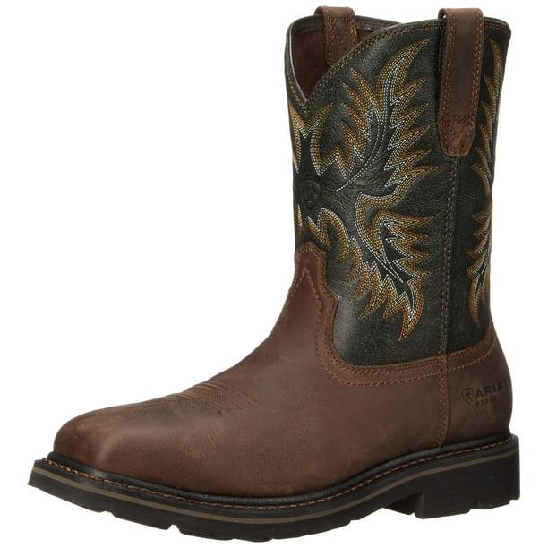ARIAT mens Sierra Steel Toe Work Boot Dark Brown Pine Green 11 Wide US Walmart