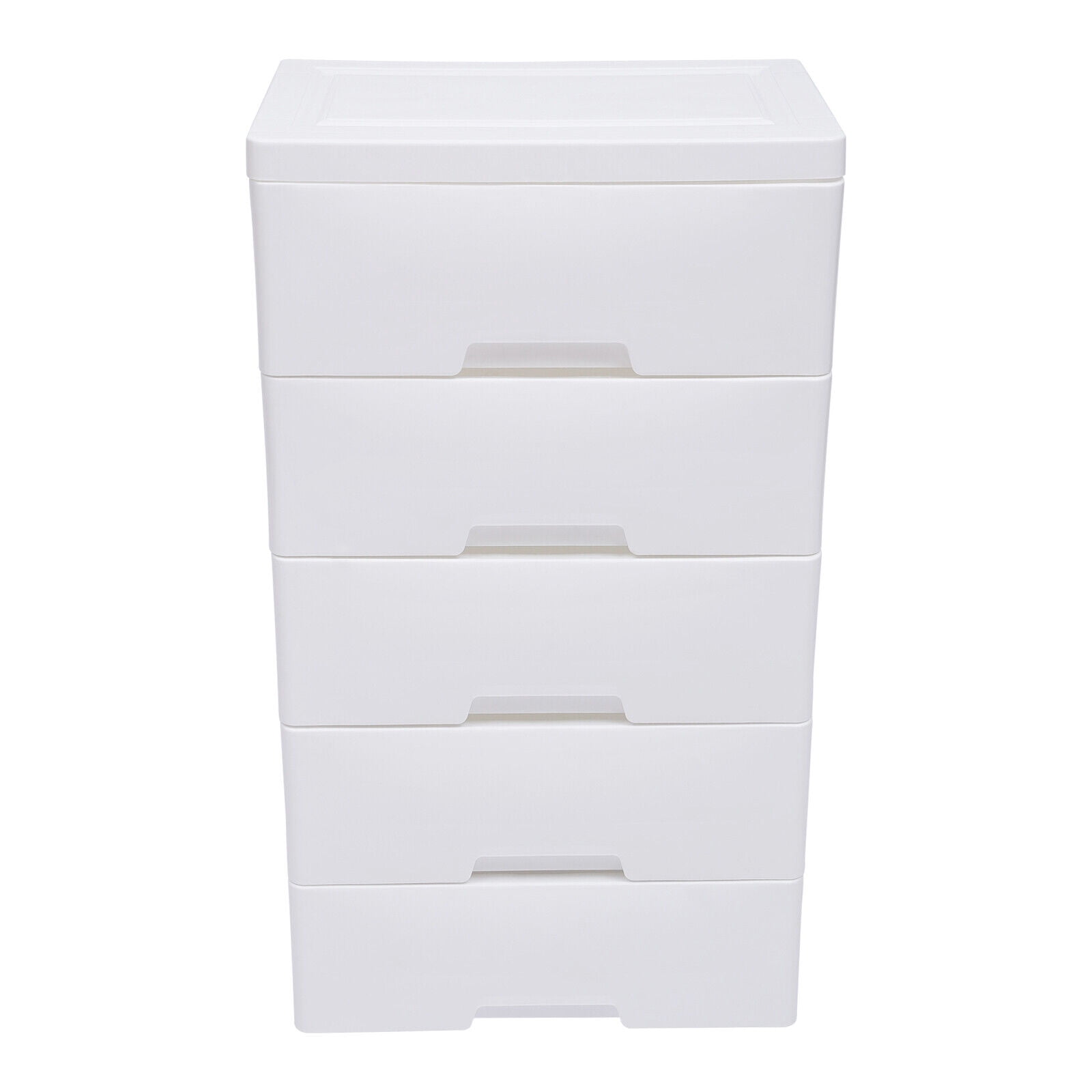 5 Layer Plastic Storage Cabinet Detachable Drawer Tower Case Clothes Organizer w/ Wheels