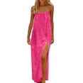 thumbnail image 2 of Backless Cami Dresses for Women Cami Lounge Dress Backless Sleeveless House Dress Flowy Sundress with Back Tie Hot Pink L, 2 of 6