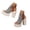 Grey, variant on High Heels for Women Ankle Buckle Strap Slingback Platform Heeled Sandals 4.33 Inch Leopard Print Ladies Dressy Pumps (Brown,9.5)