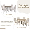 thumbnail image 5 of Benita 5pc Dining Set Extendable Table 4x Side Armrests Chairs - Brown+White, 5 of 31