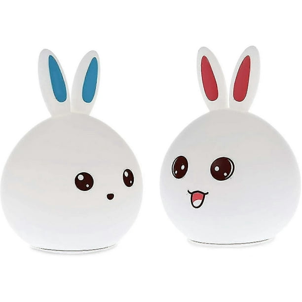 Rabbit Led Night Light Multicolor Silicone Touch Usb Light Sensor Bedside Lamp
