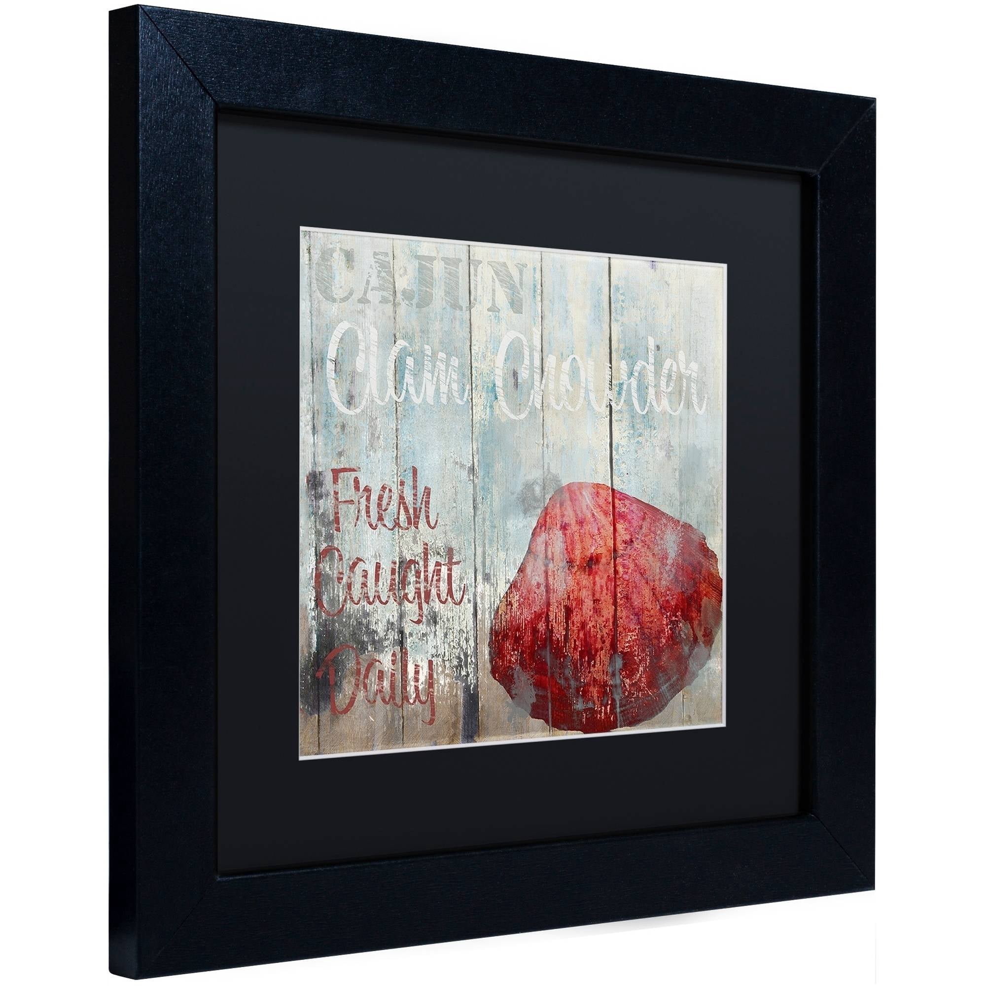 Trademark Fine Art "New Orleans Seafood IV" Canvas Art by Color Bakery Black Matte, Black Frame