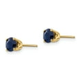 thumbnail image 2 of 14k Yellow Gold 5mm Natural Sapphire Stud Earrings September Birthstone Gemstone, 2 of 7