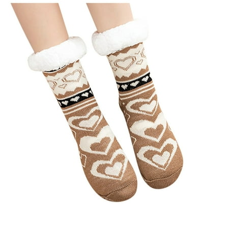 

Compression Socks For Men Slipper Home Floor Winter Warm Fuzzy Lined Super Soft Unisex