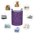 thumbnail image 3 of Lsque Purple Glitter pattern Laundry Hamper Basket, Tall Woven Rope Hamper Basket for Clothes, Lightweight Storage Basket, Collapsible Waterproof-Small, 3 of 8