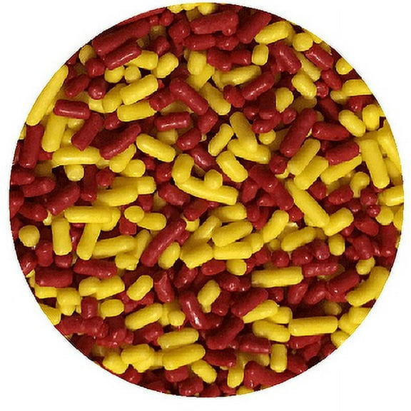 Sprinkle Deco® Yellow and REd Cake Pop Cookie Cupcake Cakes Semi-Sweet Edible Confetti Decorations Sprinkles Desert Jimmies Toppers