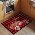 thumbnail image 3 of Valentines Day Large Area Rugs for Bedroom Living Room, Non Slip Carpet Bedside Rug, Red Black Buffalo Plaid Truck Rose Floral Rectangular Floor Cover Kitchen Accent Rug 2'x3' for Dining Room/Office, 3 of 9
