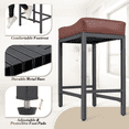 thumbnail image 5 of OSM 2-Pack 26.5 Inch Counter Height Bar Stools, PU Leather Saddle Stools with Metal Base & Footrest for Kitchen Island, Bar, Dining Room, Reddish Brown, 5 of 8