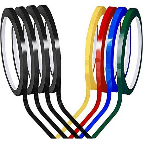 NAMZI Whiteboard Tape Grid Marking Tape, 8 Pieces 3 mm Width Colored Self Adhesive Whiteboard Gridding Tape Chart Tape for Office Grid Marking