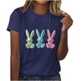 thumbnail image 1 of Pisexur Hauts de Printemps pour Femmes 2025, Hauts d'Entraînement Femmes, Hauts d'Entraînement Femmes T-Shirt Imprimé Manches Courtes Col Rond Chandail à la Mode Bleu Foncé, S, 1 of 5
