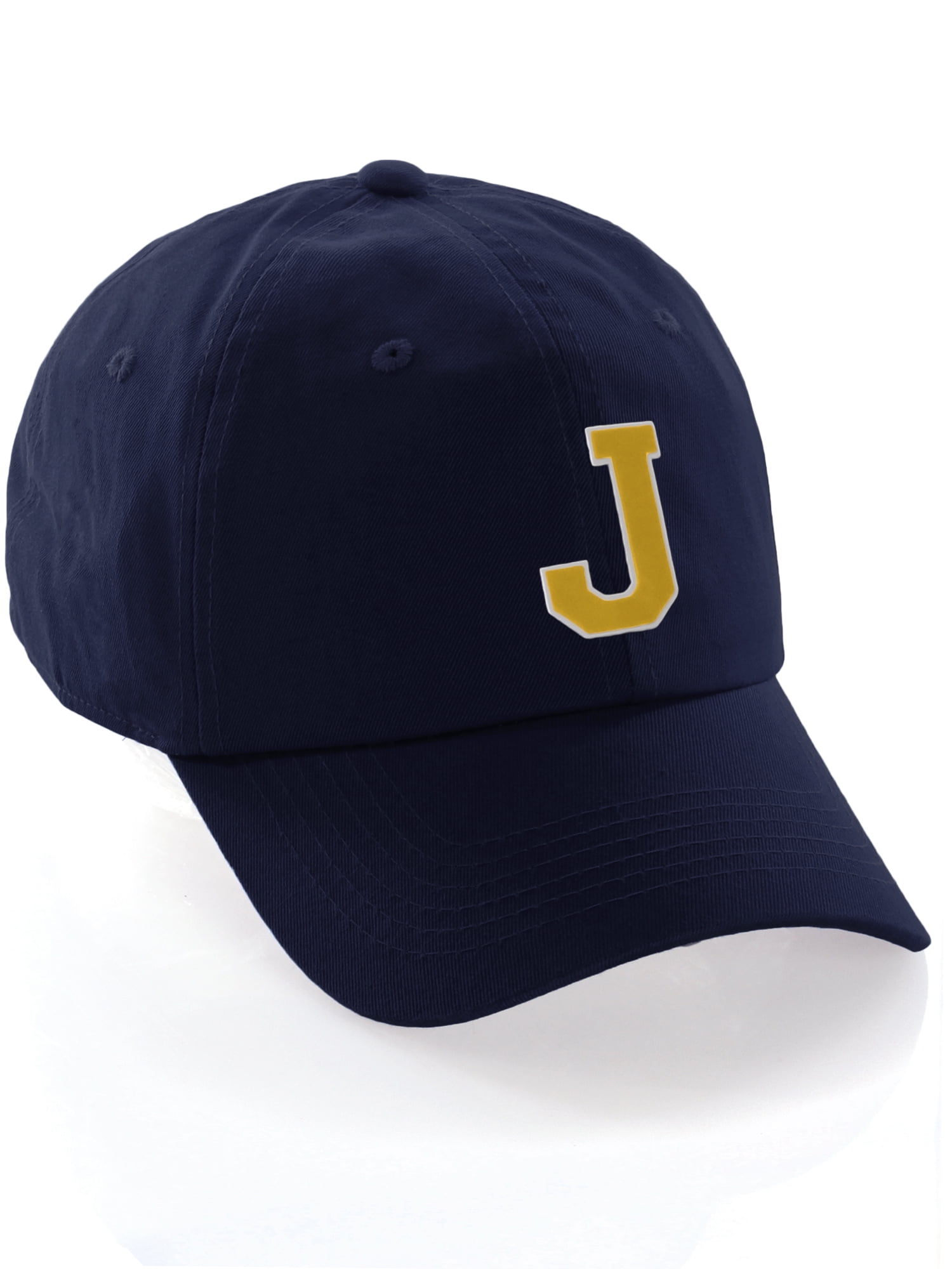 Customized Letter Intial Baseball Hat A to Z Team Colors, Navy Cap