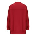 thumbnail image 5 of Titcea Sweatshirt for Women Oversized Solid Color V-Neck Button Long Sleeve Sweatshirts Loose Casual Pullover Sweaters, 5 of 9