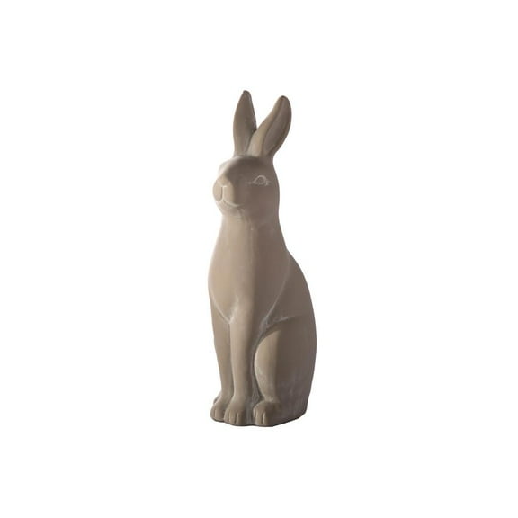 Urban Terracotta Sitting Rabbit Figurine Distressed Finish Gray