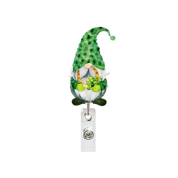 Creative St. Patrick's Day Theme Acrylic Medical Retractable ID Badge Holder Badge Reel For Healthcare Workers Teachers Students