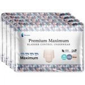 Because Premium Maximum Incontinence Underwear for Women  XX-Large (68-80 in)  Beige  10 ct