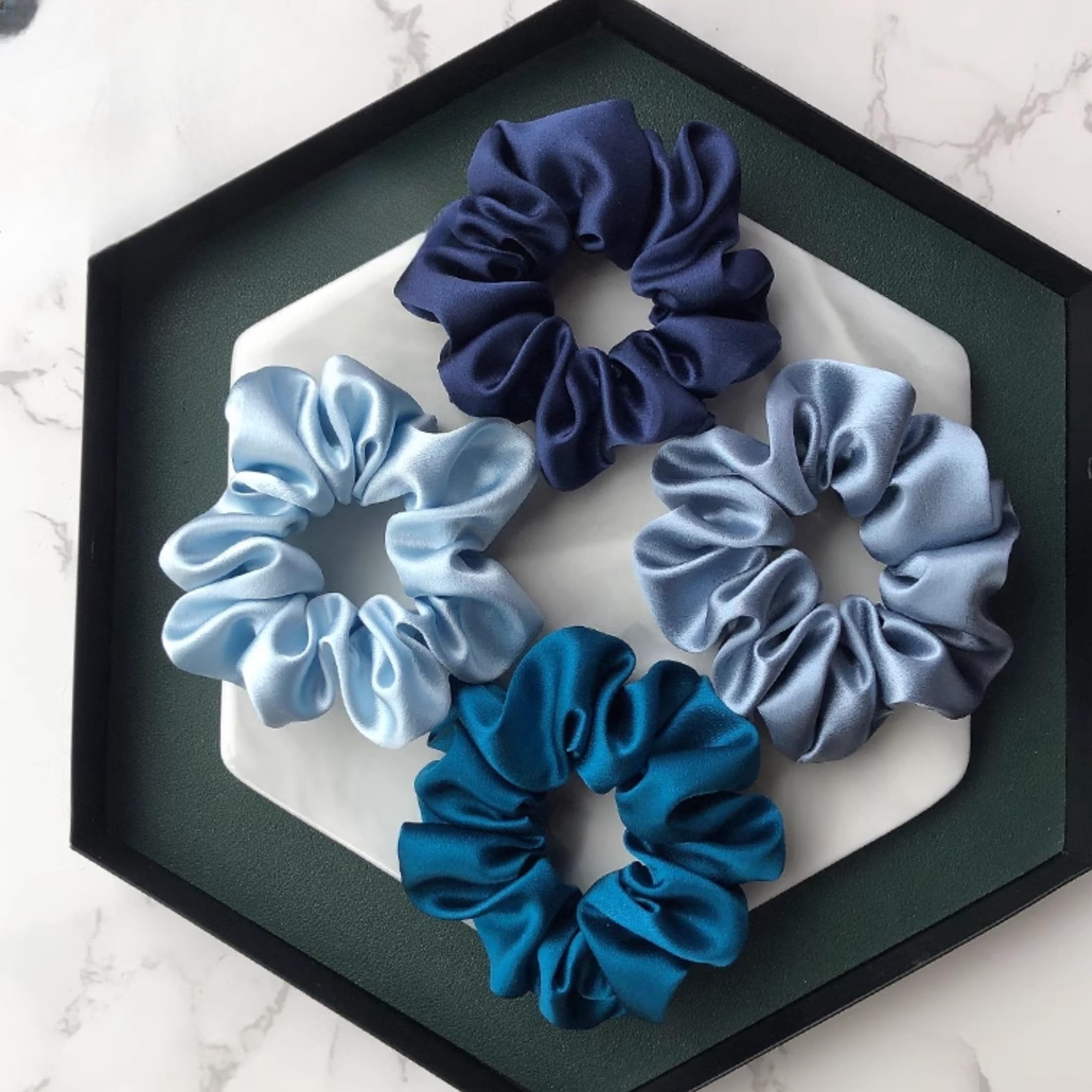 30 Momme Mulberry Silk Scrunchies for Women – Large Hair Ties for Curly Hair, Sleep & Ponytails – Soft, Gentle Hold