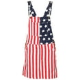 thumbnail image 2 of Sunisery Women's Bib Overall Dress Adjustable Shoulder Strap Denim Dress with Pockets Flag L, 2 of 7