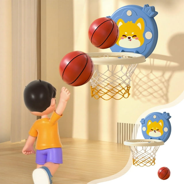 Juego de aro de baloncesto plegable para interior | Juego de baloncesto infantil de altura ajustable | Equipo portátil de juego y entrenamiento en casa con pelota silenciosa