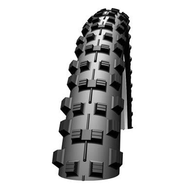 Schwalbe Dirty Dan HS 417A Double Casing Downhill Mountain Bicycle Tire - Wire Bead (Black-Skin - 26 x