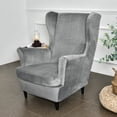 thumbnail image 1 of Fundas para sillón de terciopelo liso, fundas protectoras para sillón orejero, funda para sillón, funda elástica para silla de tigre con reposabrazos, 1 of 5