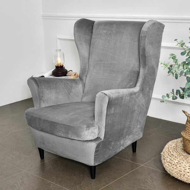 Fundas para sillón de terciopelo liso, fundas protectoras para sillón orejero, funda para sillón, funda elástica para silla de tigre con reposabrazos