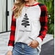 thumbnail image 1 of ICHUANYI Clearance Christmas Shirts For Women Plaid Splicing Tops Long Sleeve Trendy Sweatshirts Blouse Tops ICHUANYI "ICHUANYI", 1 of 5