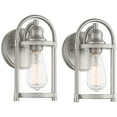 thumbnail image 2 of John Timberland Rustic Farmhouse Outdoor Wall Light Fixtures Set of 2 Brushed Nickel 10 1/4" Clear Glass for Exterior Barn Deck House Porch Yard Patio, 2 of 9