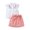 White, variant on Gerichy Girls Summer Outfits, Toddler Girls Short Sleeve Baseball Printed T Shirt Pullover Tops Bell Bottoms Pants Kids Outfits