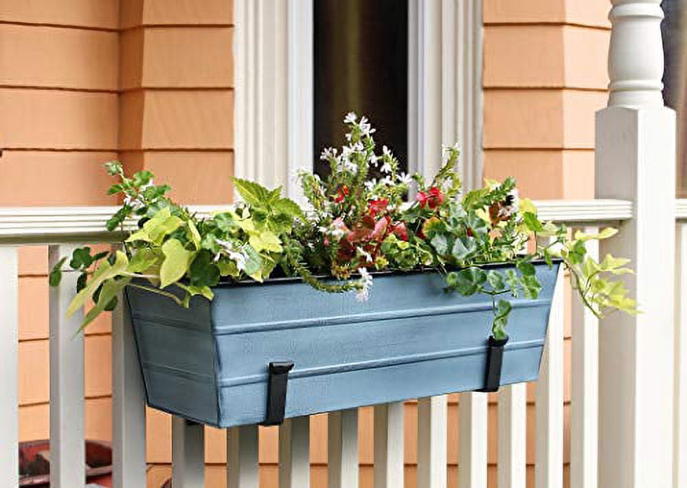 Achla C-20NB-WM Flower Box with Wall Brackets, Blue - Medium