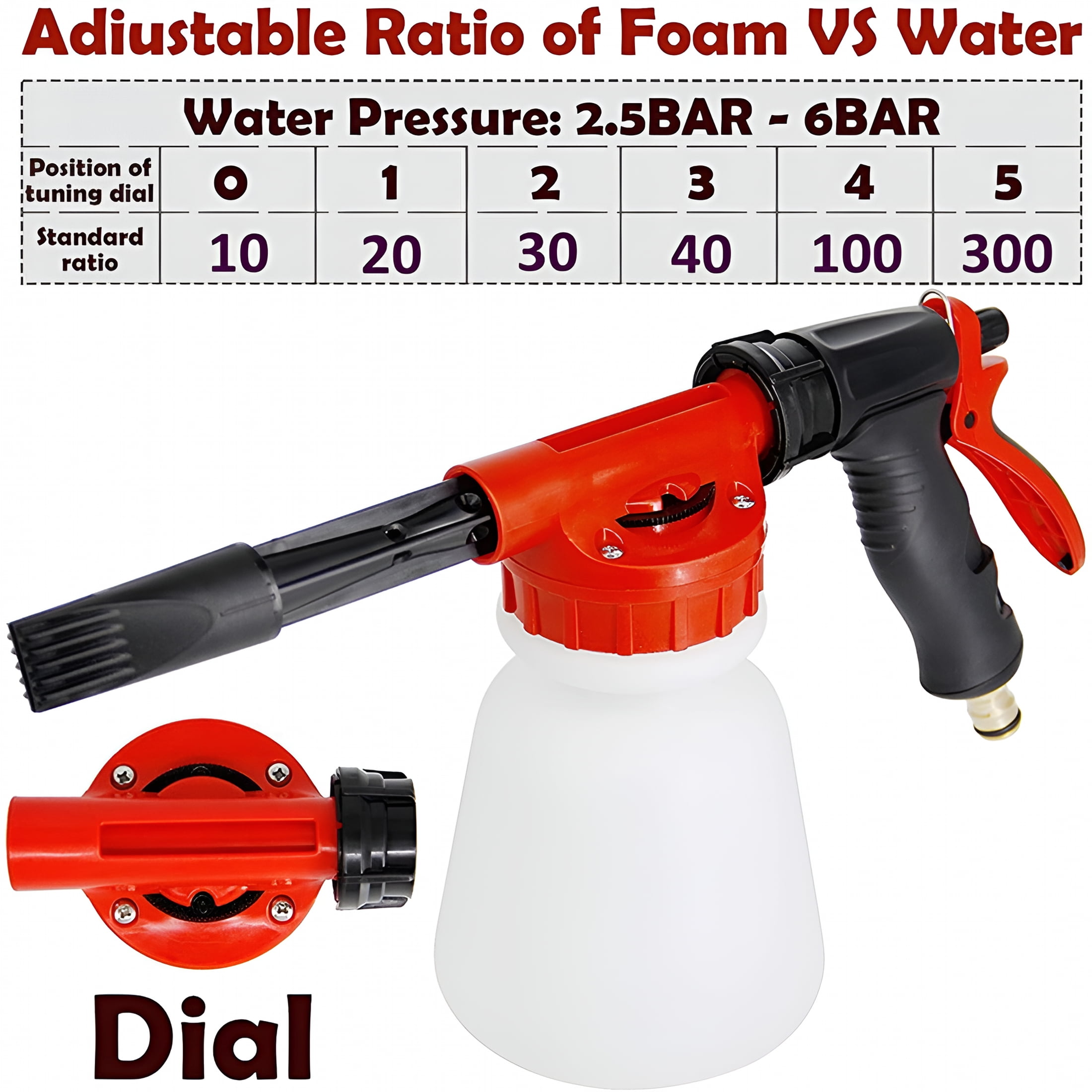 CURYMAY 2026 New Car Wash Foam Cannon Set High Pressure Washer Gun with Adjustable Nozzle for Auto Cleaning Garden Watering 11.4 Inch