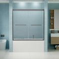 thumbnail image 2 of SESSLIFE Sliding Shower Door, Modern Semi-Frameless Style with Explosion-Proof Film and Anti-Leak Design, 56-60"W Adjustable Width with Certified Safety Glass, Matte Black, 2 of 10