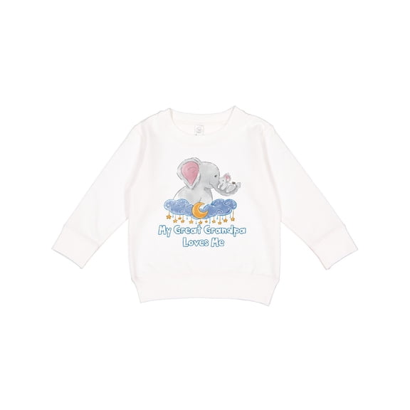 Inktastic My Great Grandpa Loves Me Cute Elephants Clouds Moon Stars Toddler Sweatshirt