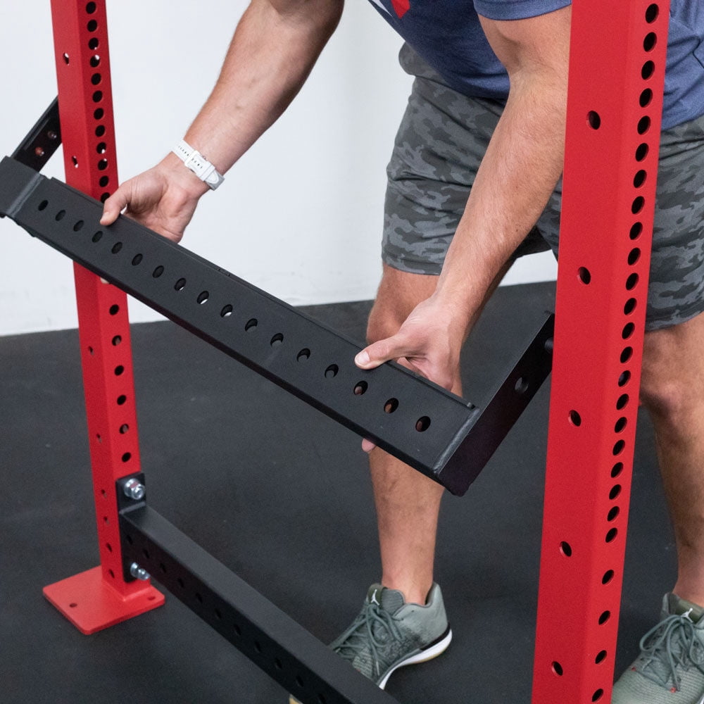 Titan Fitness T-3 Series 24” Flip-Down Safety Bars for T-3 Series Power Racks, Rated 1,500 LB, UHMW Liner, Pulling Platform