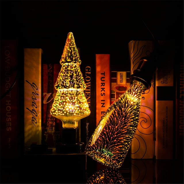 Bombilla LED de fuegos artificiales 3D Bombillas LED Efecto de fuegos artificiales 3D Lámpara LED de fuegos artificiales E27 de 4 W Bombilla decorativa colorida vintage