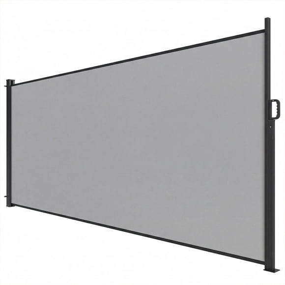 Outsunny Retractable Side Awning, 165" x 73" Outdoor Privacy Screen, Grey