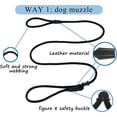 thumbnail image 4 of Multifunctional Figure 8 Padded Head Halter Walking Training Leather Stopper Slip Lead Dog Rope Leash (Pink M), 4 of 5
