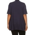 thumbnail image 4 of Moa Collection Women's Plus Size Short Sleeves Draped Open Front Casual Solid Cardigan, 4 of 5