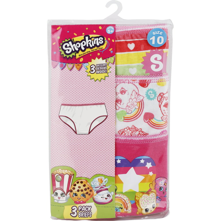 Shopkins Girls Underwear Rainbow Panties 3 Pack Briefs